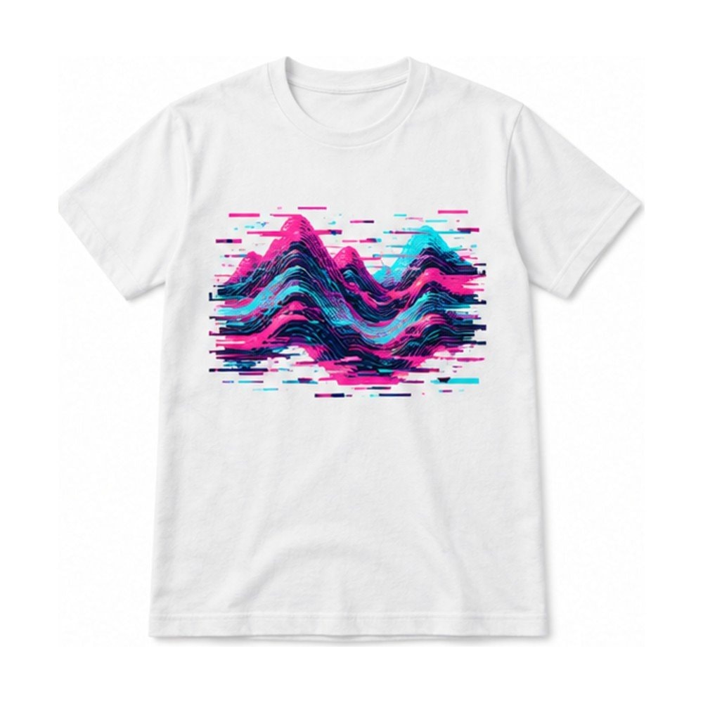 Glitch Wave Lines Tee