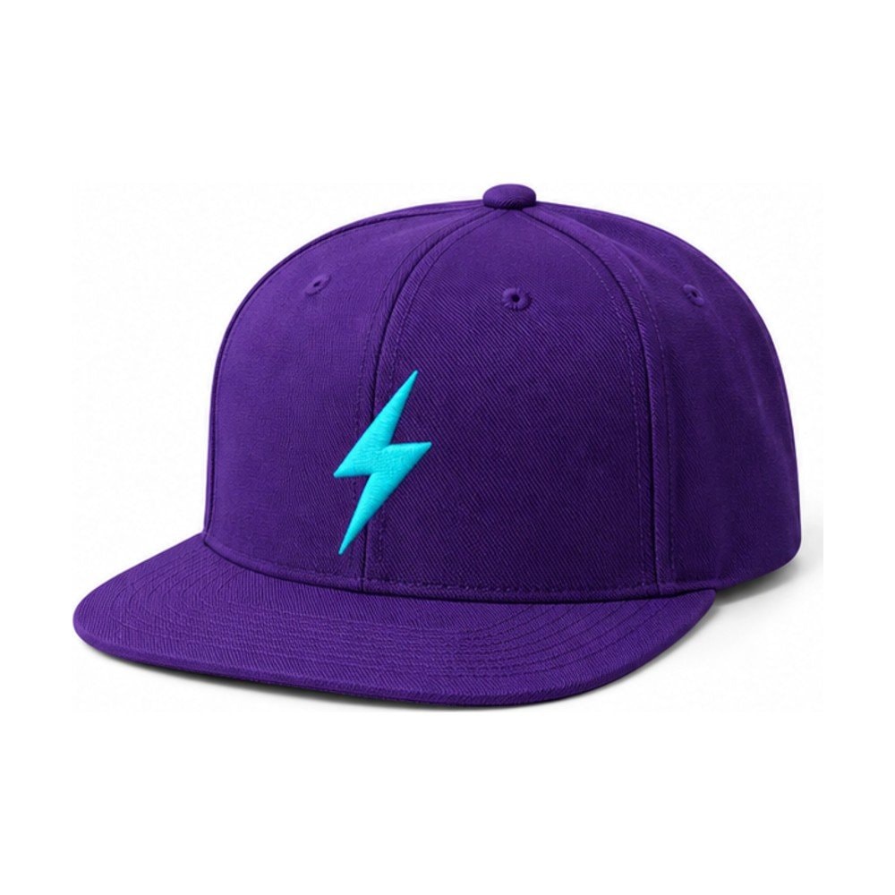 Lightning Bolt Embroidered Snapback Cap