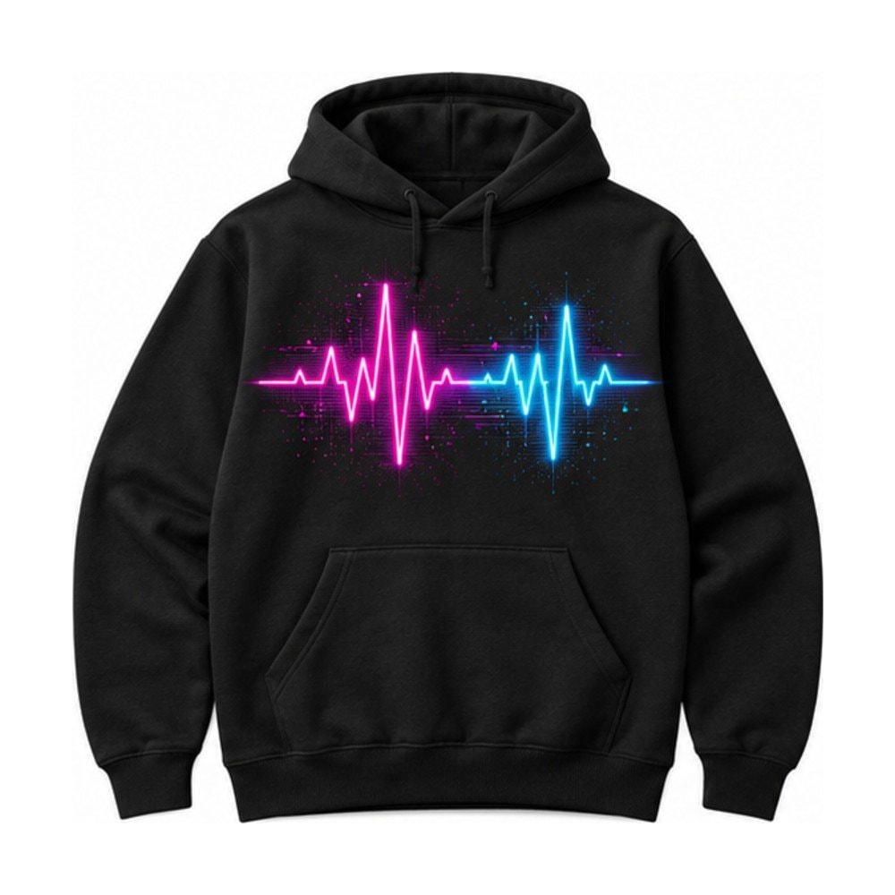 Heartbeat Pulse Waveform Hoodie